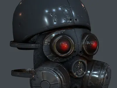 Gas mask helmet 3d model scifi Low-poly Low-poly 3D model Low-poly 3D model