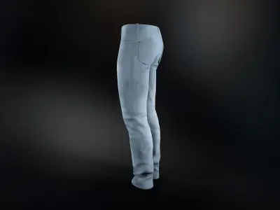 Light Blue Jeans Low-poly 3D model