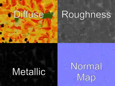 Asiatic Lily Flower Realistic Design model pack Low-poly 3D model