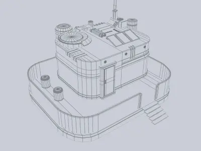 Scifi house Low-poly 3D model buy