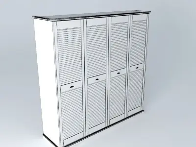 wardrobe three door cabinet Free 3D model