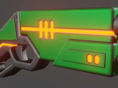 SCI-FI Sawed-off shotgun Low-poly 3D model