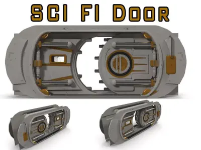 SCI FI Door Low-poly 3D model