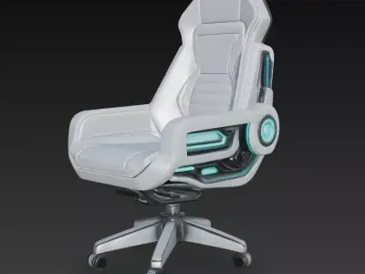 Futuristic Sci-fi Chair Low-poly 3D model