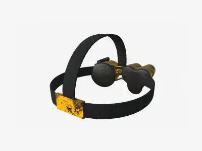 SciFi Glasses J09 Yellow - Character Design Fashion Low-poly 3D model