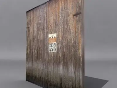 Door 3d model wooden with sign 3D model