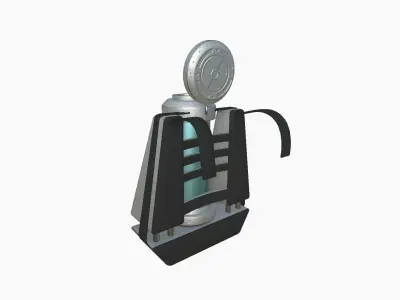 SciFi Backpack J05 Steel Bright - Fashion Character Design Low-poly 3D model