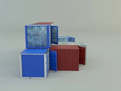  various container group model 3D model