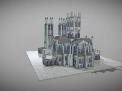 Washington National Cathedral Low-poly 3D model