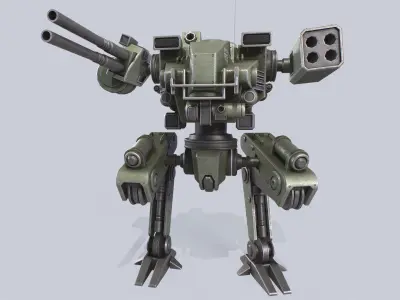 Battle Mech Low-poly 3D model