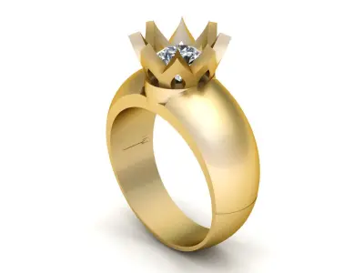  Single Diamond Engagement Ring 3d printable Model 3D print model