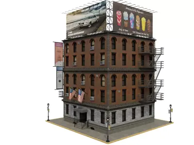 Modular Building Apartment Low-poly 3D model