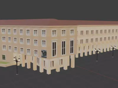 Berlin Tempelhof Airport WW2 architecture part3 3D model