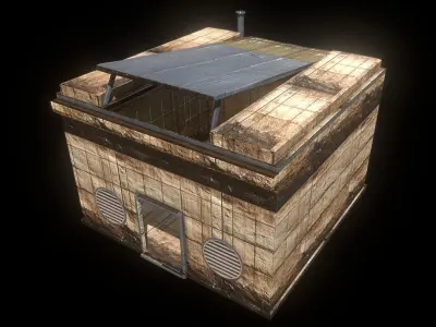 Desert Bunker Sci Fi Sand Punk Building House Interior Exterior  3D model