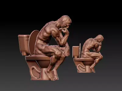 THE THINKER - TOILET EDITION STATUE - DECOR 3D print model