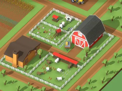 Voxel Farming Low-poly 3D model