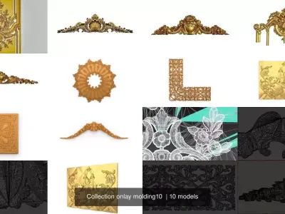 Collection onlay molding10  3D Model Pack