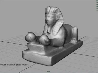 Egyptian Sphinx Low-poly 3D model