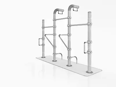 outdoor street fitness workout equipment 3D model