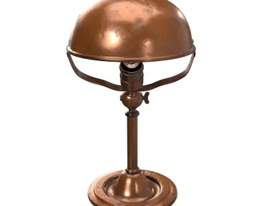Industrial Faries Adjustable Copper Plated Task Lamp PBR 3D model