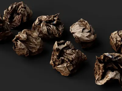 paper street trash debris PBR photogrammetry Low-poly 3D model