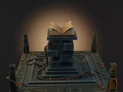 Stylized Low poly Game Ready Altar Free low-poly 3D model