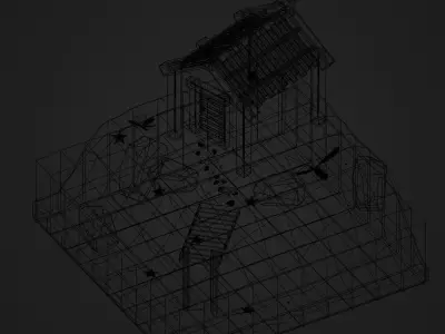 Amazing home by the ocean PBR low-poly game-ready Low-poly 3D model