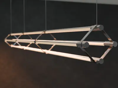 Modern Linear Pendant Light Low-poly 3D model