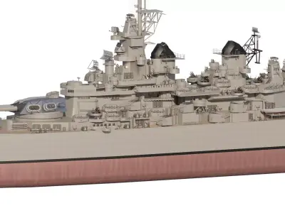 WW2 US NAVY battleship USS Iowa BB-61 3D model