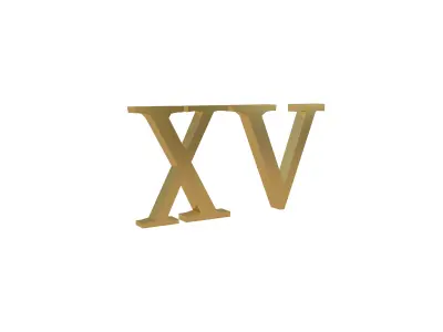 Roman Numerals 15 v1 002 Low-poly 3D model