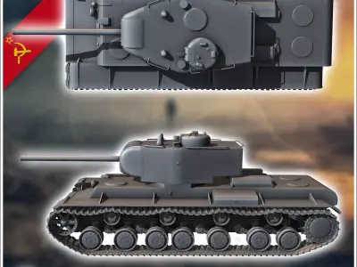 T-220 Object 220 KV-220 - Soviet army WW2 Second World East fron 3D print model
