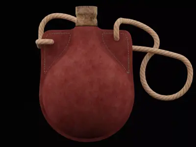 Round Water Bottle Low-poly 3D model