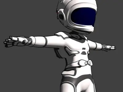  3D Chibi Astronaut - Customizable rigged Model Male or Female Low-poly 3D model
