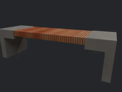 Street Bench v2 Low Poly Street Asset Low-poly 3D model Low-poly 3D model
