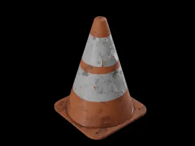 Traffic cone 4k Game-ready 3D model Low-poly 3D model