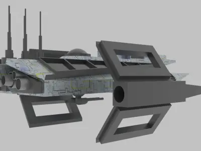  Es - 500 Spaceship  Low-poly 3D model