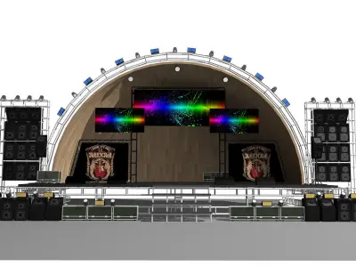 Concert scene Low-poly 3D model