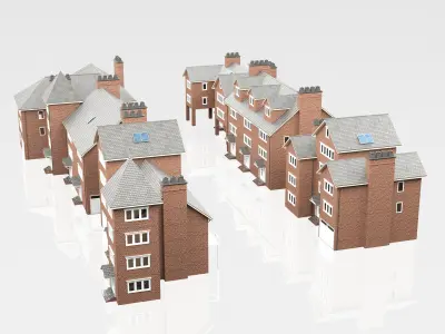 British House Design Collection - 6 Pieces 3D Model Pack