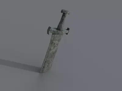Stone sword Low-poly 3D model