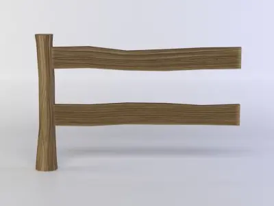 Fence segment Low-poly 3D model