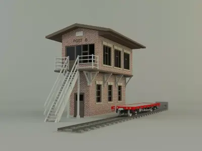 Train station building model 3D model