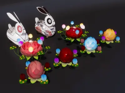 Lotus Flower Lantern Free 3D model