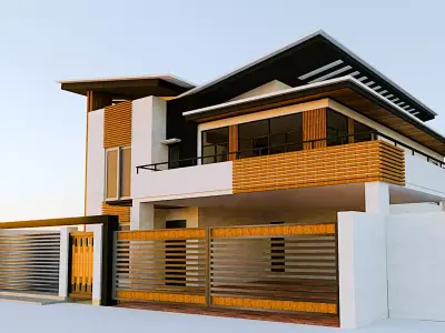 Beautiful 2 storey house 3D model