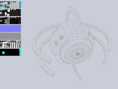 Sphere ship Low-poly 3D model