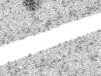 Water road on field uphill 3D model