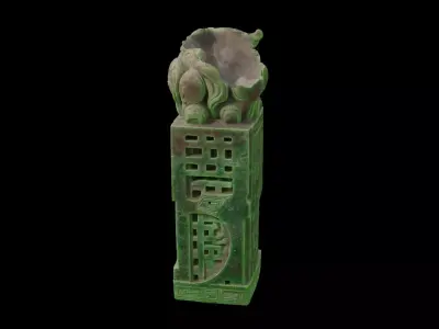 Chinese Jade Seal with Pixiu 3D model