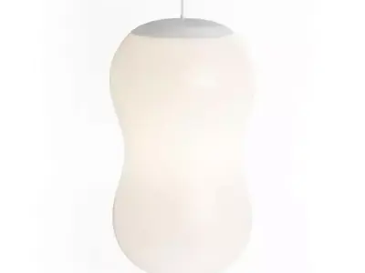 White Hourglass Bubble Shaped Light Fixture 3D model