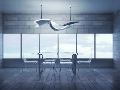 Modern Sculptural Chandelier 3D model