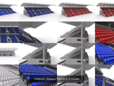 Collection Stadium Tribune 4 3D Model Pack