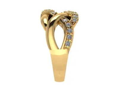 Ring234 infinity ring with diamonds 3D print model